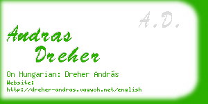 andras dreher business card